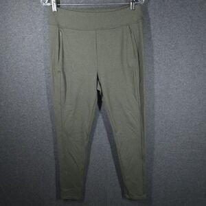 T by Talbots Olive Green Textured Leggings Womens Size M Pull-On Stretch